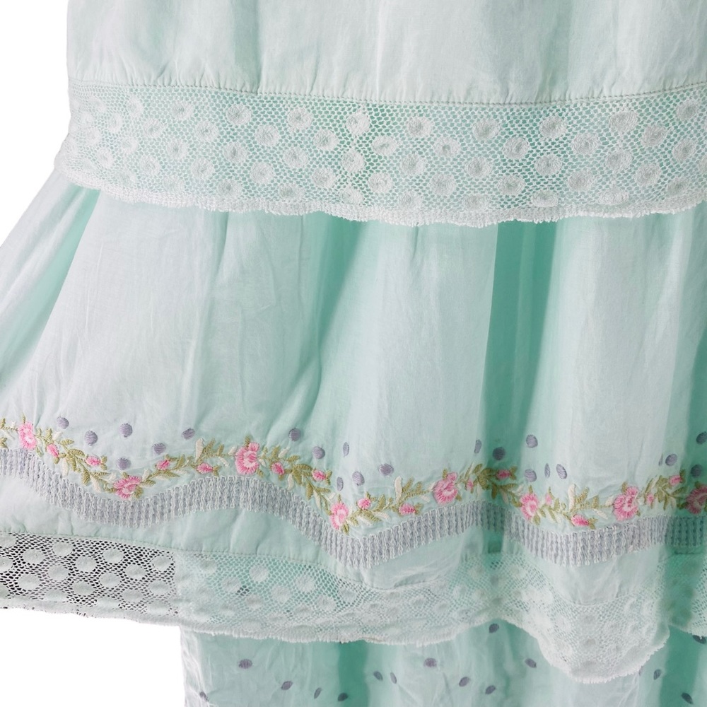 LoveShackFancy NEW Capella Tiered Embroidered Lace Swiss Dot Maxi Dress Size S - Picture 8 of 13